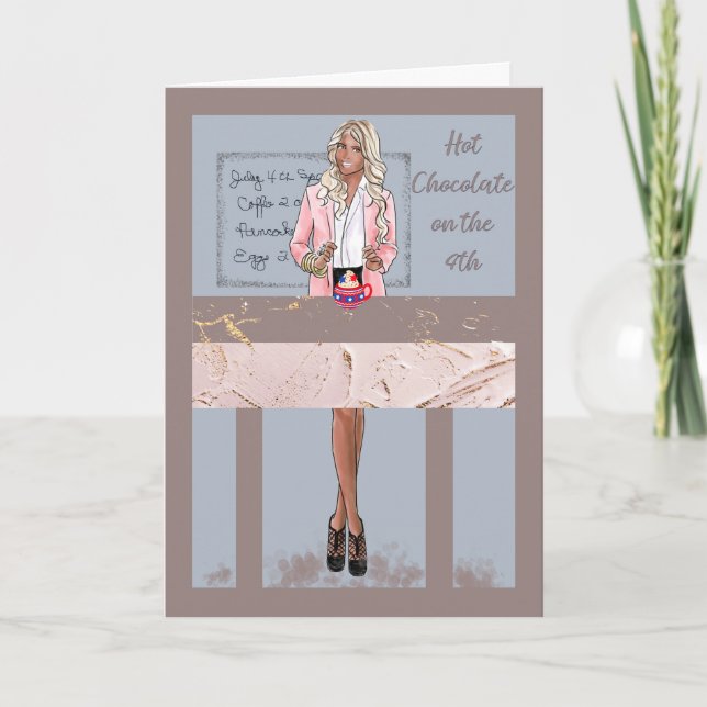 Invitation for Hot Chocolate on the 4th of July (Front)