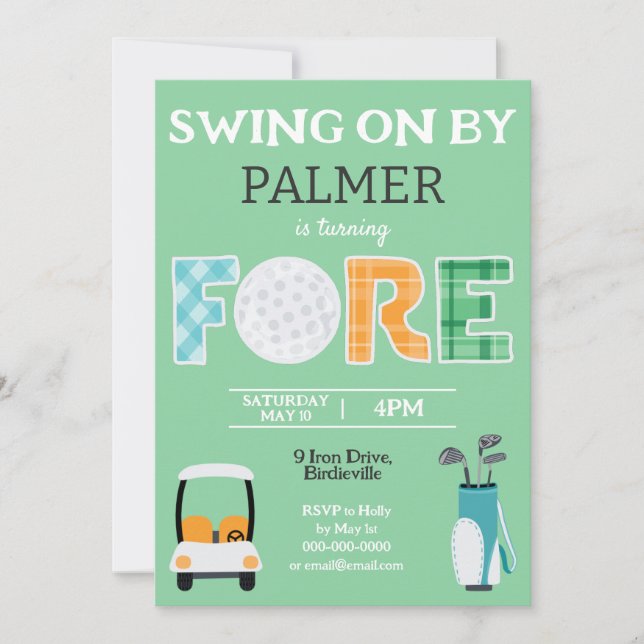 Invitation Fore, 4e anniversaire Swing On By Party (Devant)