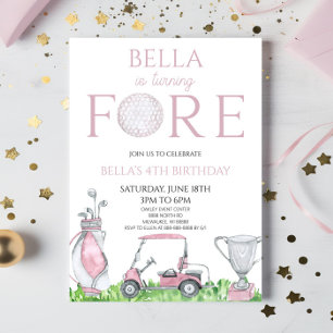 Invitation Fore Pink Golf 4e fête d'anniversaire
