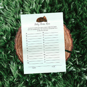 Invitation Forest Adventure Bears Baby Name Race Game Card