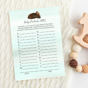 Invitation Forest Adventure Bears Baby Products ABC Game Card