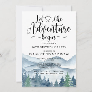 Invitation Forest Adventure Mountains 50e fête d'anniversaire