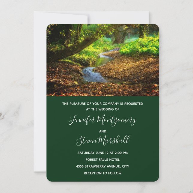 Invitation Forest Creek Belle nature Mariage photo (Devant)