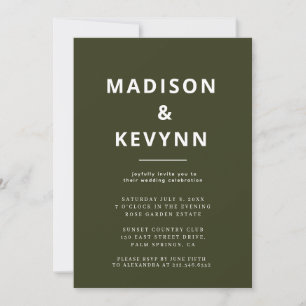 Invitation Forest Green   Scandi Mariage moderne minimaliste