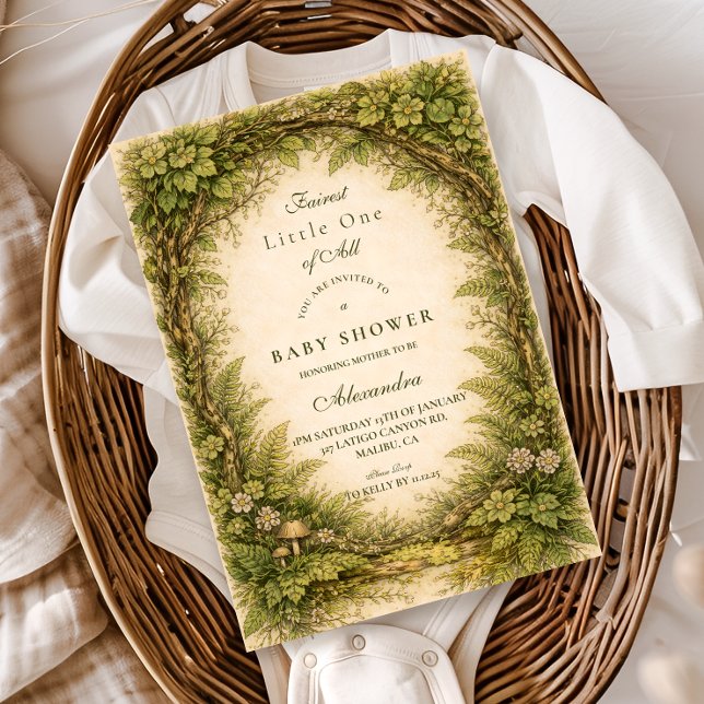 Invitation Forest Greenery Storybook Baby Shower (Créateur téléchargé)