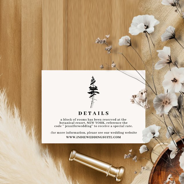 Invitation Forest Pine Indie Russe Détails simples (Créateur téléchargé)