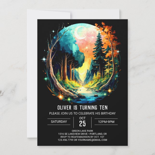 Invitation Forest Timber Wonderland Anniversaire (Devant)
