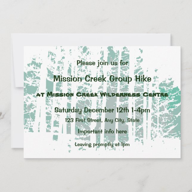 Invitation Forest Wilderness Outdoor Park Group Activité de r (Devant)