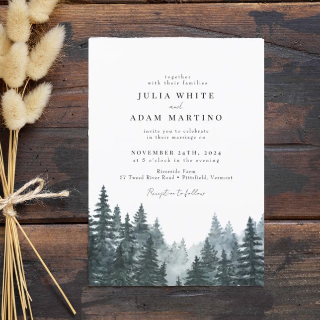 Invitation Forest Winter Pines Wedding Invite (Créateur téléchargé)