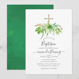 Invitation Forêt aquarelle Baptême de verdure