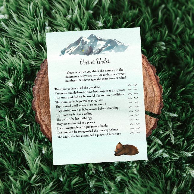 Invitation Forêt Aventure Au-Dessus Ou Sous Les Ours Jeu (Créateur téléchargé)