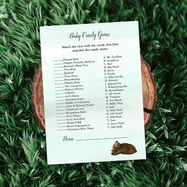 Invitation Forêt Aventure Bébé Candy Bears Jeu (Créateur téléchargé)