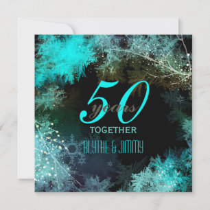 Invitation Forêt bleue 50e anniversaire de Mariage