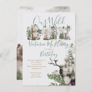 Invitation Forêt Bois Aquarelle Sauvage Une fête d'anniversai