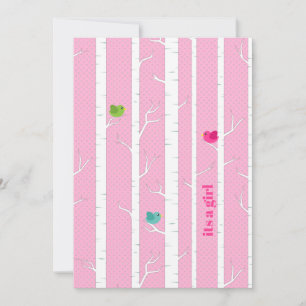 Invitation Forêt de bois rose mignonne Bébé fille Douche