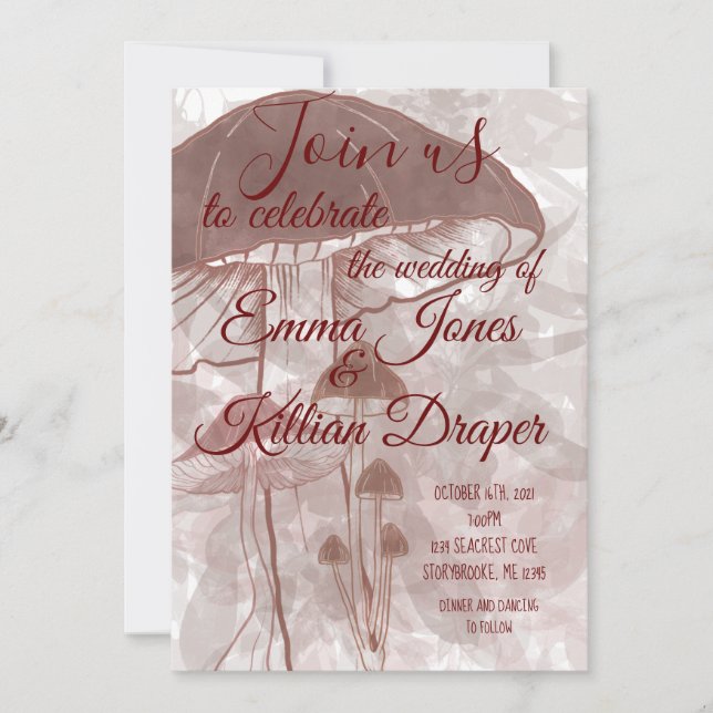 Invitation Forêt de champignons (Devant)