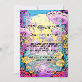 Invitation Forêt de champignons créative Imprimer Anniversair