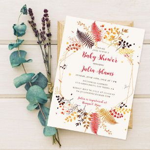 Invitation Forêt de champignons de fleurs sauvages Baby Showe