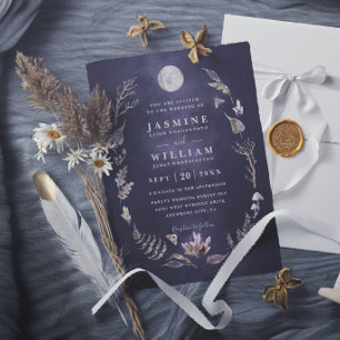 Invitation Forêt de cristal Nuit de lune rustique Mariage élé
