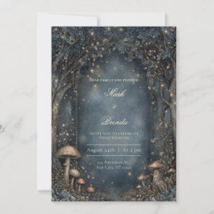 Invitation Forêt de mariage à l'arche gothique de minuit d'hu