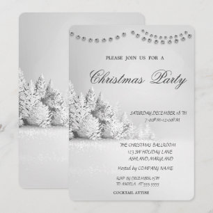 Invitation Forêt de pins de Noël, Fête de Noël