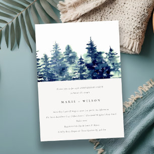 Invitation Forêt de pins d'hiver Snowfall Chaque année Annive