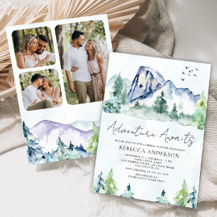 Invitation Forêt de pins montagnards Photo Baby Shower