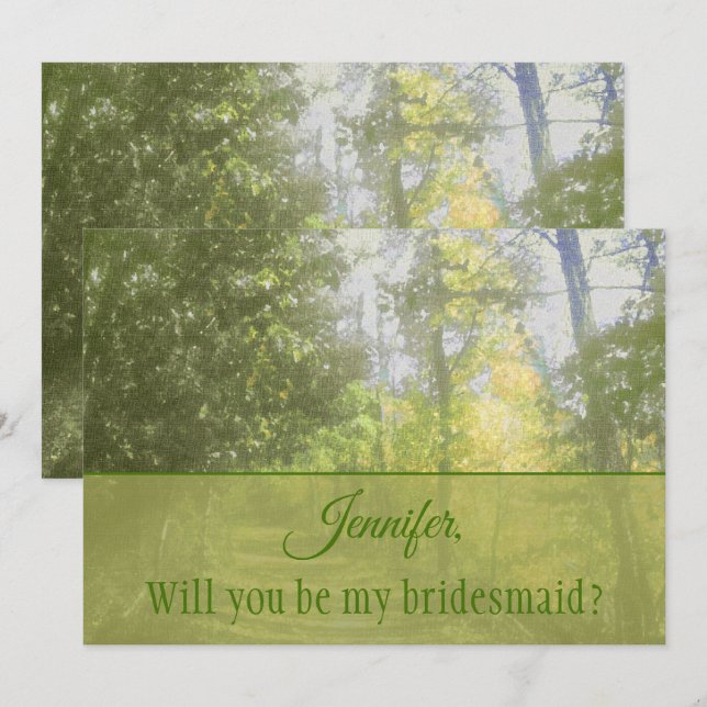 Invitation Forêt de proposition de Bridesmaid (Devant / Derrière)