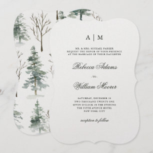 Invitation Forêt d'hiver épousant
