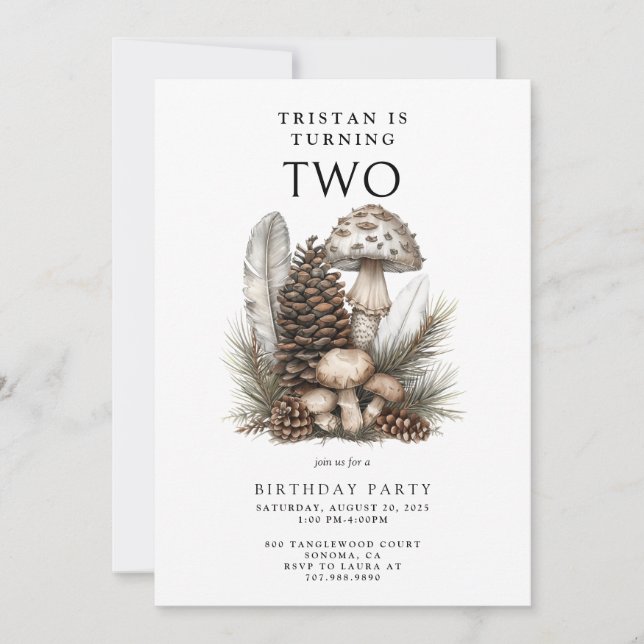 Invitation Forêt enchantée 2e fête d'anniversaire (Devant)