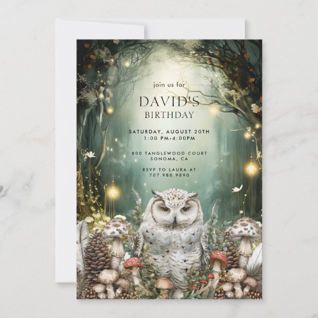 Invitation Forêt enchantée Animaux de forêt Enfants Anniversa (Devant)