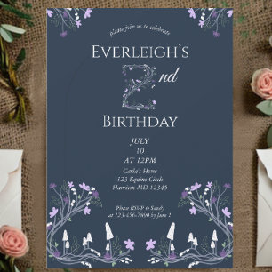 Invitation Forêt Enchantée Champignon Deuxième Anniversaire