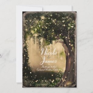 Invitation Forêt enchantée de l'amour de mariage vintage fant