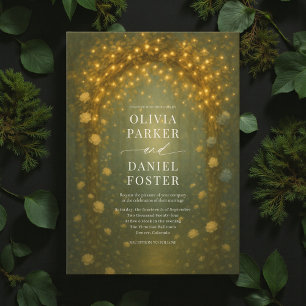 Invitation Forêt Enchantée Lumières Féeriques Mariage