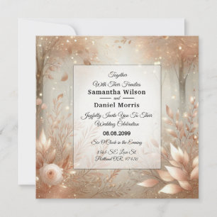 Invitation Forêt Enchantée Mariage Rosewood Doré