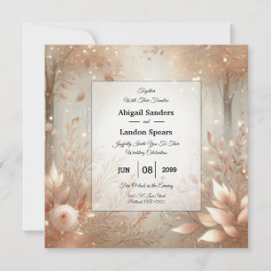 Invitation Forêt Enchantée Mariage Rosewood Doré