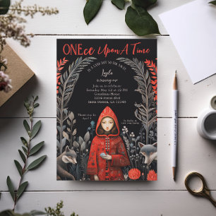 Invitation Forêt Enchantée Red Riding Hood Premier anniversai