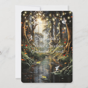 Invitation Forêt Enchantée Sweet Sixteen Fées Grenouilles