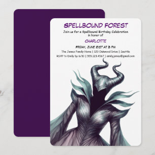 Invitation Forêt Ensorcelée – Fête d'anniversaire de Fée Somb
