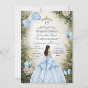 Invitation Forêt espagnole Verdure Bleu Poussiéreux Floral 15