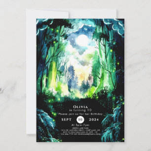 Invitation Forêt étincelante Bois Anniversaire