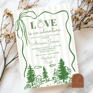 Invitation Forêt fantaisiste dessinée à la main L'amour est u