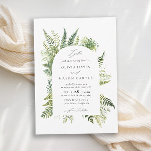 Invitation Forêt Fern Mountain Arche Woodland Mariage élégant