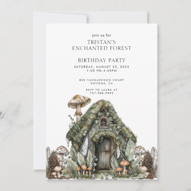 Invitation Forêt magique enchantée Anniversaire de l'enfant (Devant)