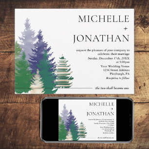 Invitation Forêt moderne Vert Russe Mariage chrétien