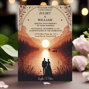 Invitation Forêt Mountain Lakeside Mariage du lac extérieur