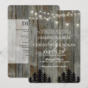 Invitation Forêt Noire rustique avec Mariage Détails