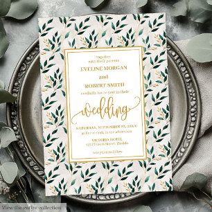 Invitation Forêt romantique Vert Eucalyptus Mariage