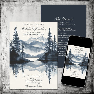 Invitation Forêt Rustique de Mountain Lake tout en un Mariage