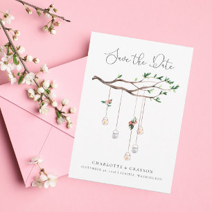 Invitation Forêt rustique et lumières Aquarelle Enregistrer l